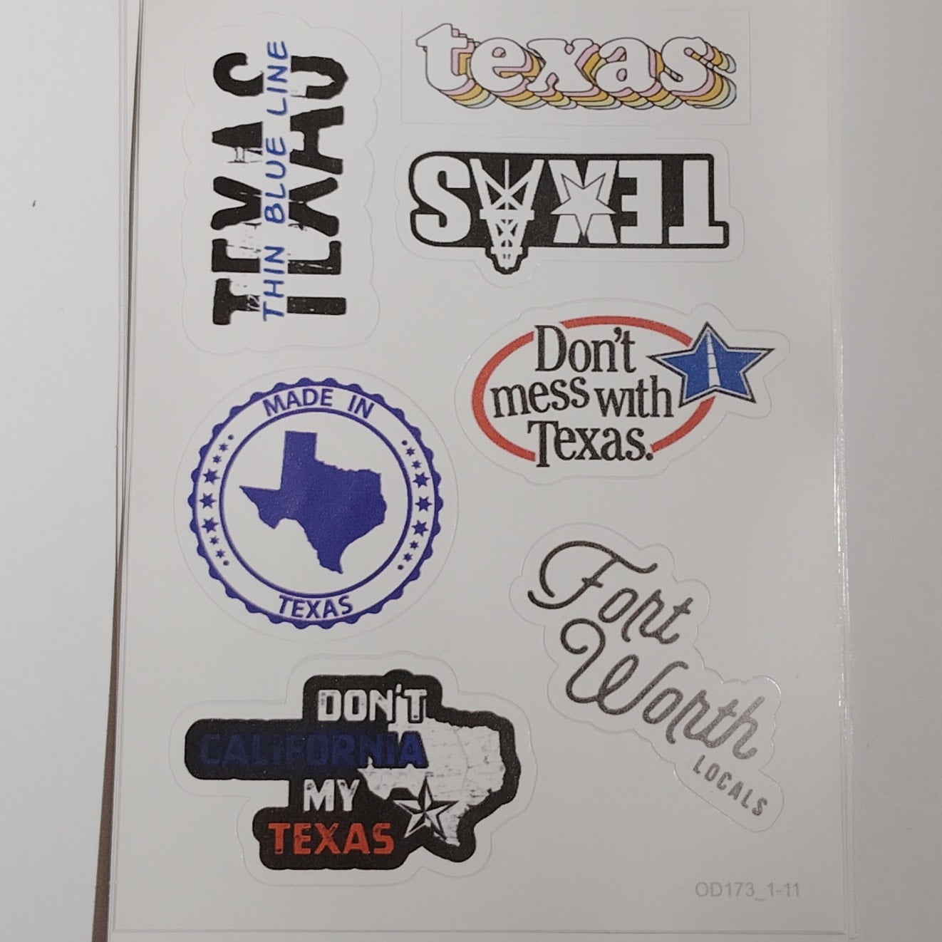Texas Stickers 56‑Pc Waterproof Vinyl Decal Pack for Travel & Accessories