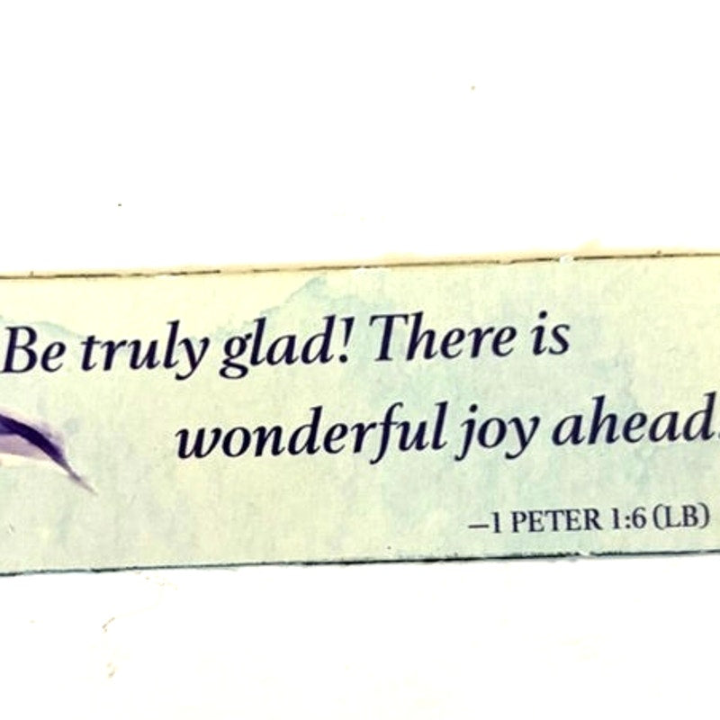 1 Peter 1:6 Scripture Magnet Purple Lily Living Bible Inspirational 3.75x1