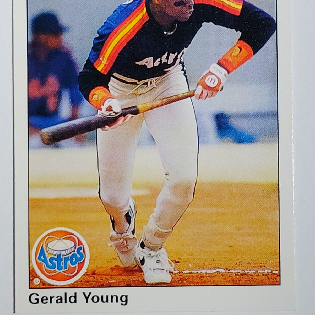 1990 Upper Deck Gerald Young #196 Houston Astros Outfielder Bunting Action - VG/EX