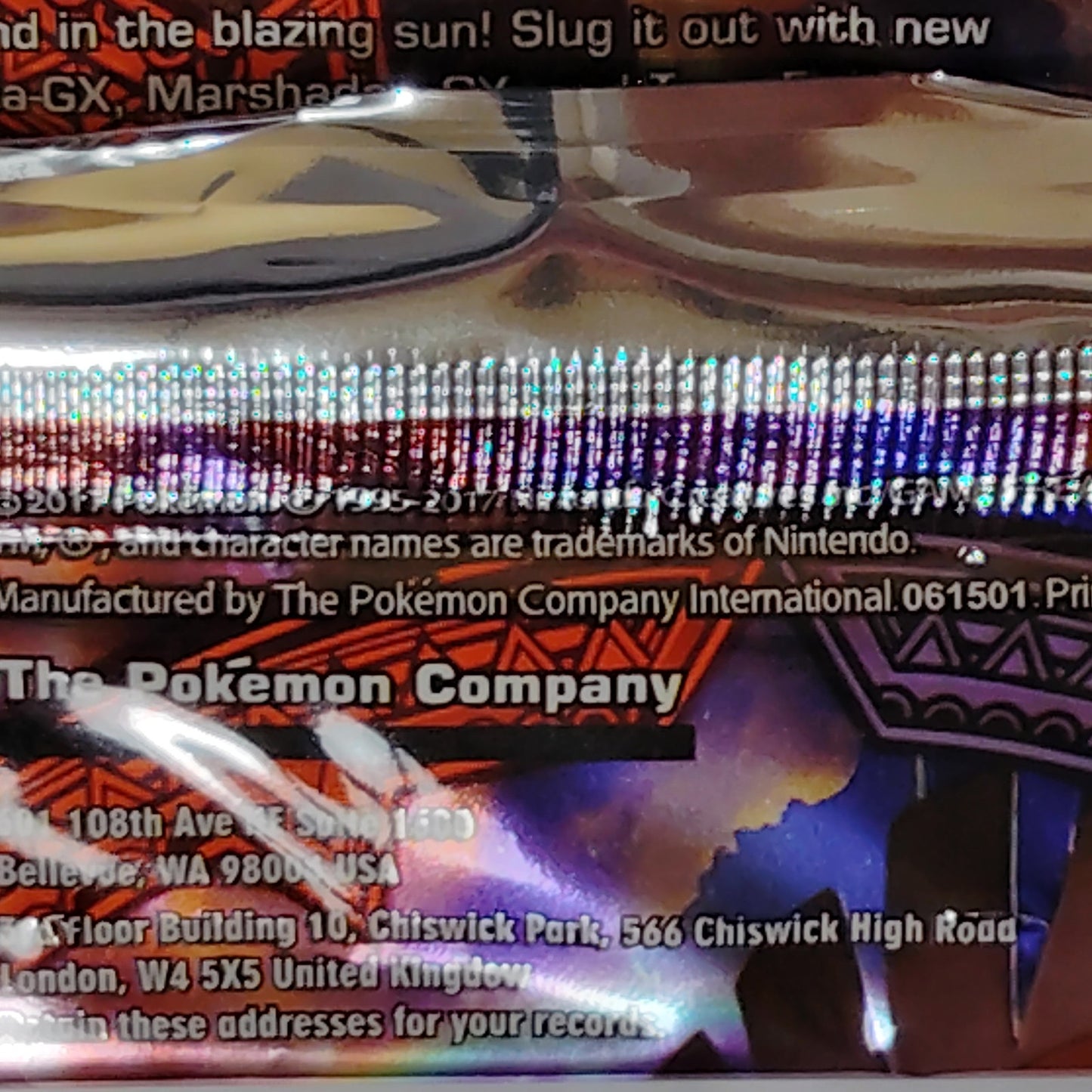 Pokémon - Taiwan Version, Sun & Moon Burning Shadows, EN, Sealed, 10 Cards +