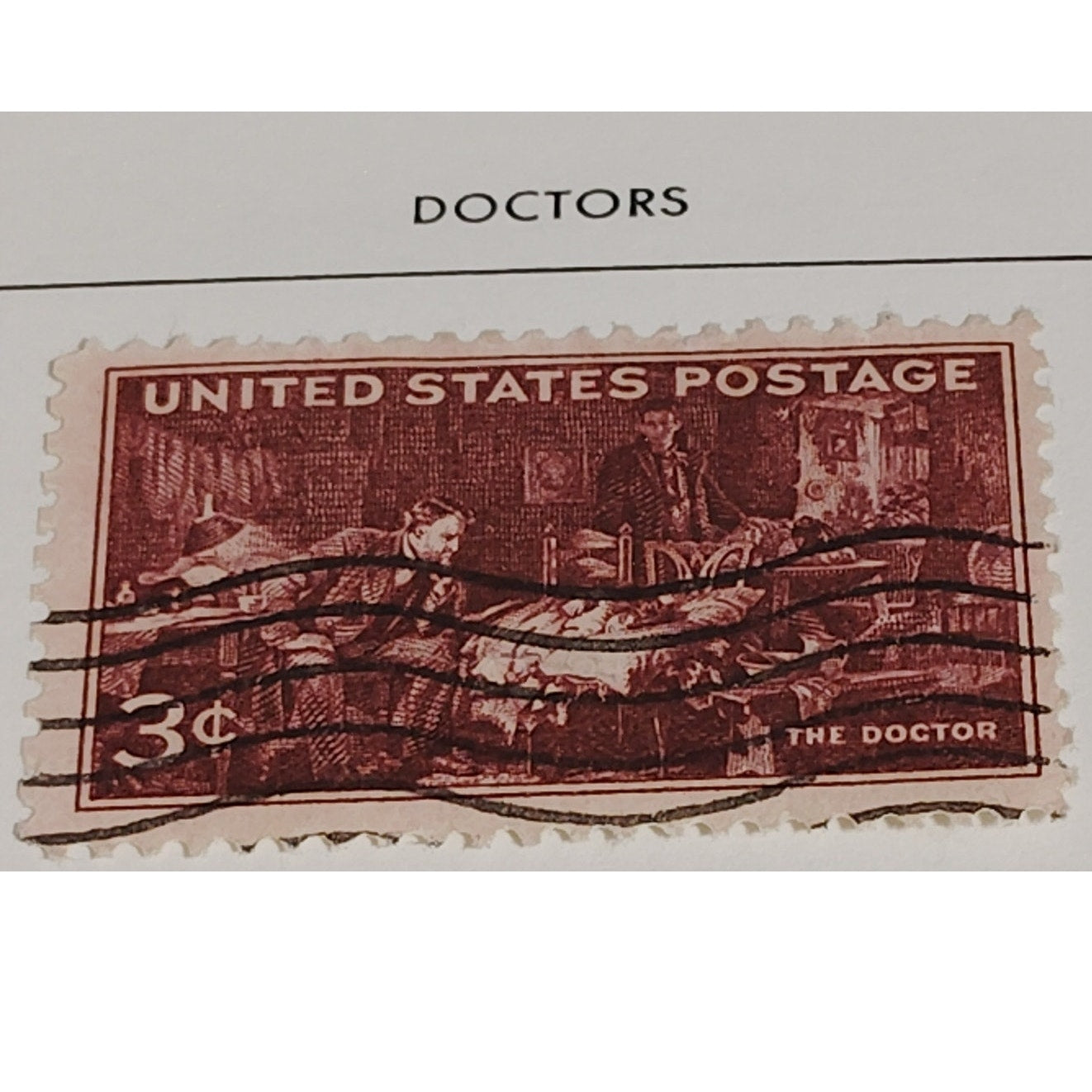 1947 3¢ The Doctor Stamp – Scott 949 – AMA Centennial – Fildes Painting