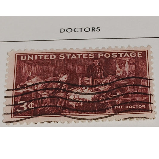1947 3¢ The Doctor Stamp – Scott 949 – AMA Centennial – Fildes Painting