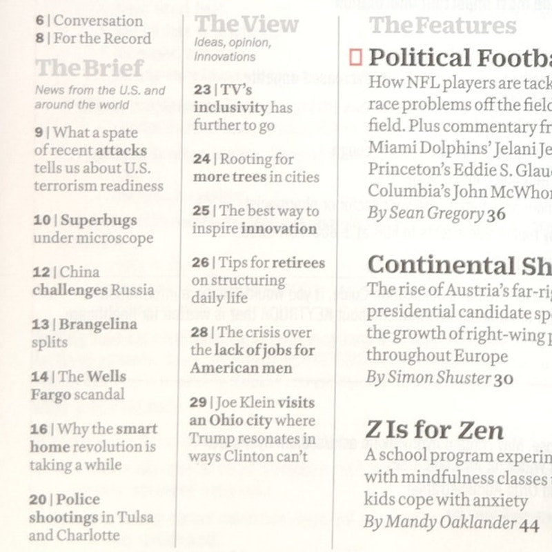 TIME Magazine October 3, 2016 Colin Kaepernick The Perilous Fight Back Issue