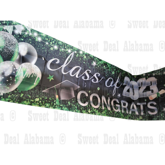 Graduation Yard Sign – Class of 2023 Banner, Green Congrats Grad Party Decor
