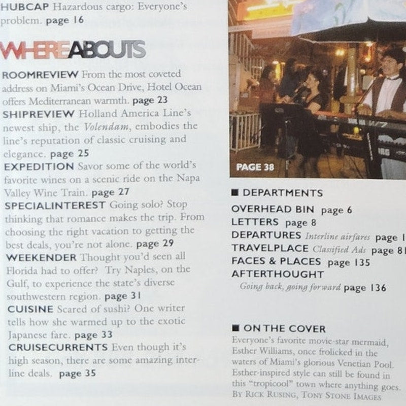 Adventures Magazine March/April 2000 Miami, Bermuda, and Sydney Travel Articles