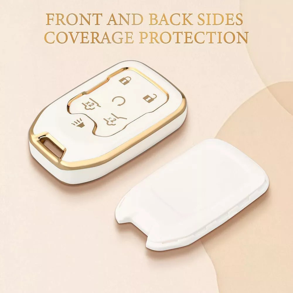 -Button Keyring & Key Fob Cover Fits Chevrolet Suburban Tahoe GMC Terrain Yukon