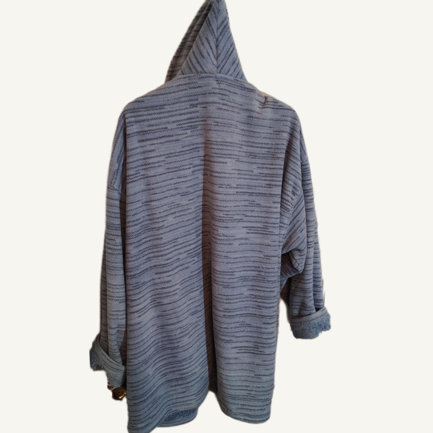 HUE Blue Sherpa Lined Wrap Jacket Women's L/XL Cozy Winter Cardigan
