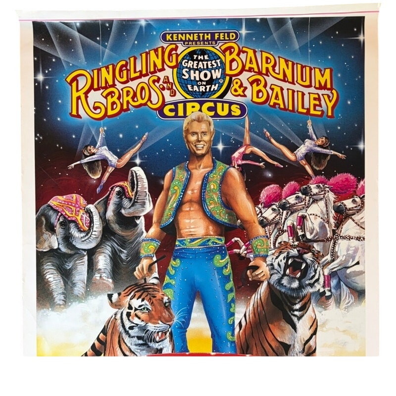 1988 Ringling Bros. Gunther Gebel-Williams Farewell Tour Poster 39" x 26"