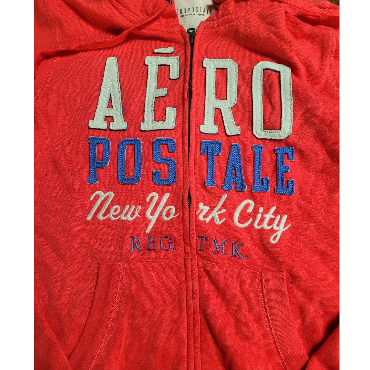 Aero New York Full-Zip Hoodie, Women's Small Petite, Red