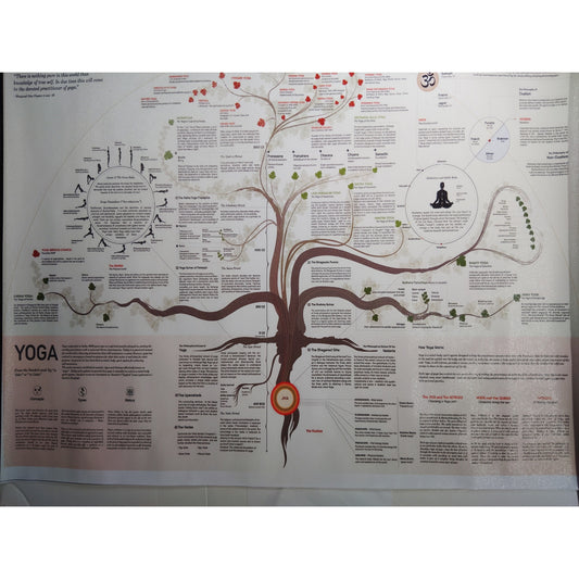 Yoga Tree of Knowledge Poster – Spiritual & Educational Wall Chart (Unframed, 18x12")