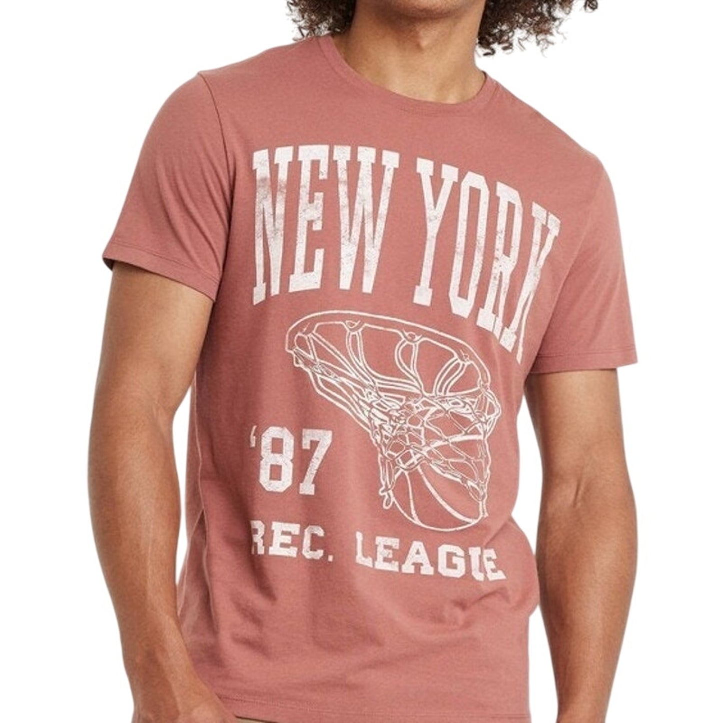 Men's Short Sleeve Crewneck Graphic T-Shirt - Goodfellow & Co Cinnamon - Small