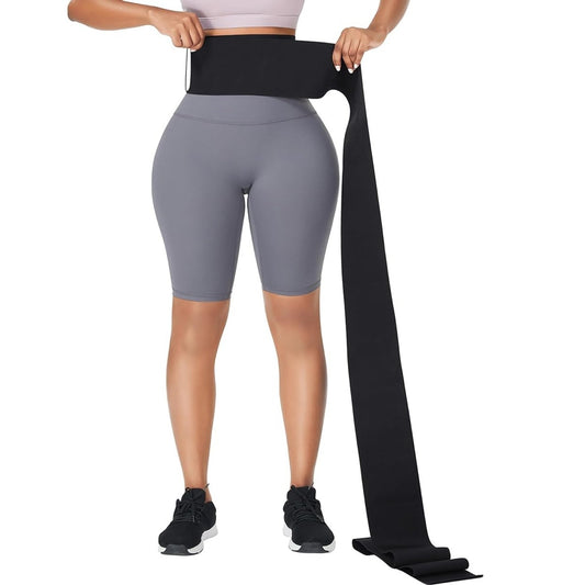 Waist Trainer Bandage Wrap Trimmer Belt One Size Aa/Black 157.2" (13.1') x 4.9"