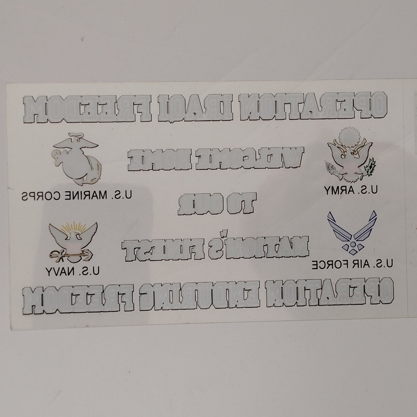 Operation Iraqi & Enduring Freedom Decal Sheet – 6" x 3.75" Welcome Home