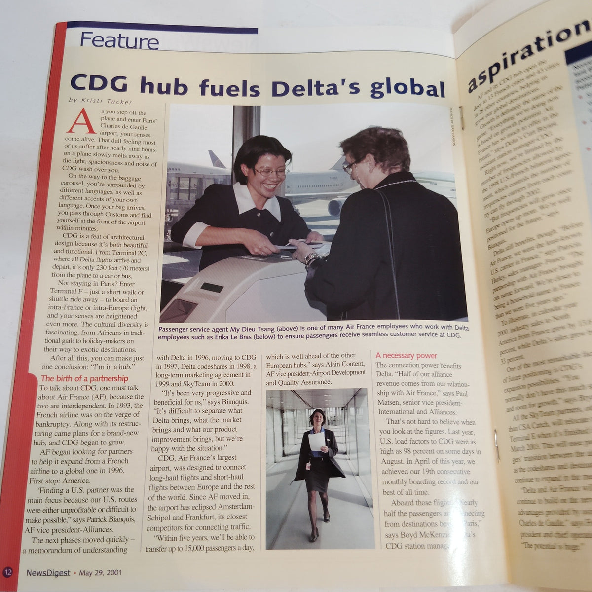 Delta News Digest - May 29, 2001 - CDG Hub Fuels Delta's Global Expansion