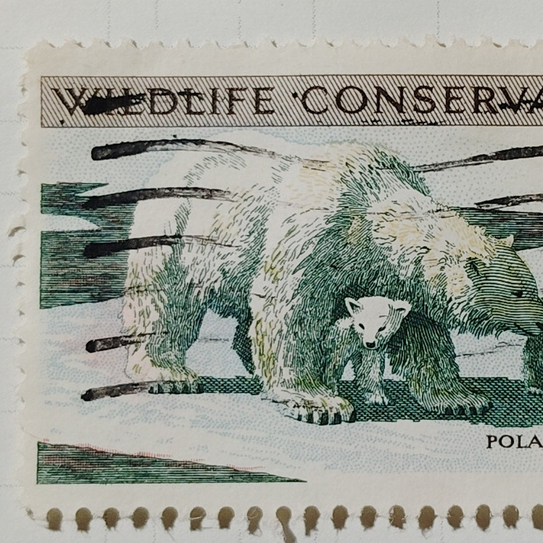 1971 US Postage Stamp #1429 Wildlife Conservation Polar Bear Cubs 8c Used