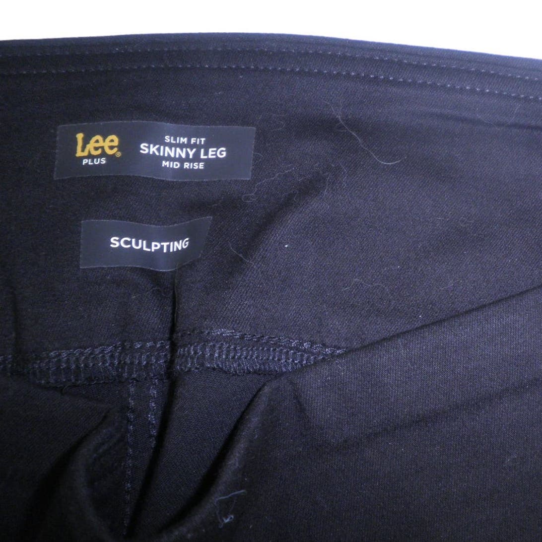 Lee Plus Size Sculpting Slim Fit Skinny Leg Pull on Jeans, Black, 20W Petite