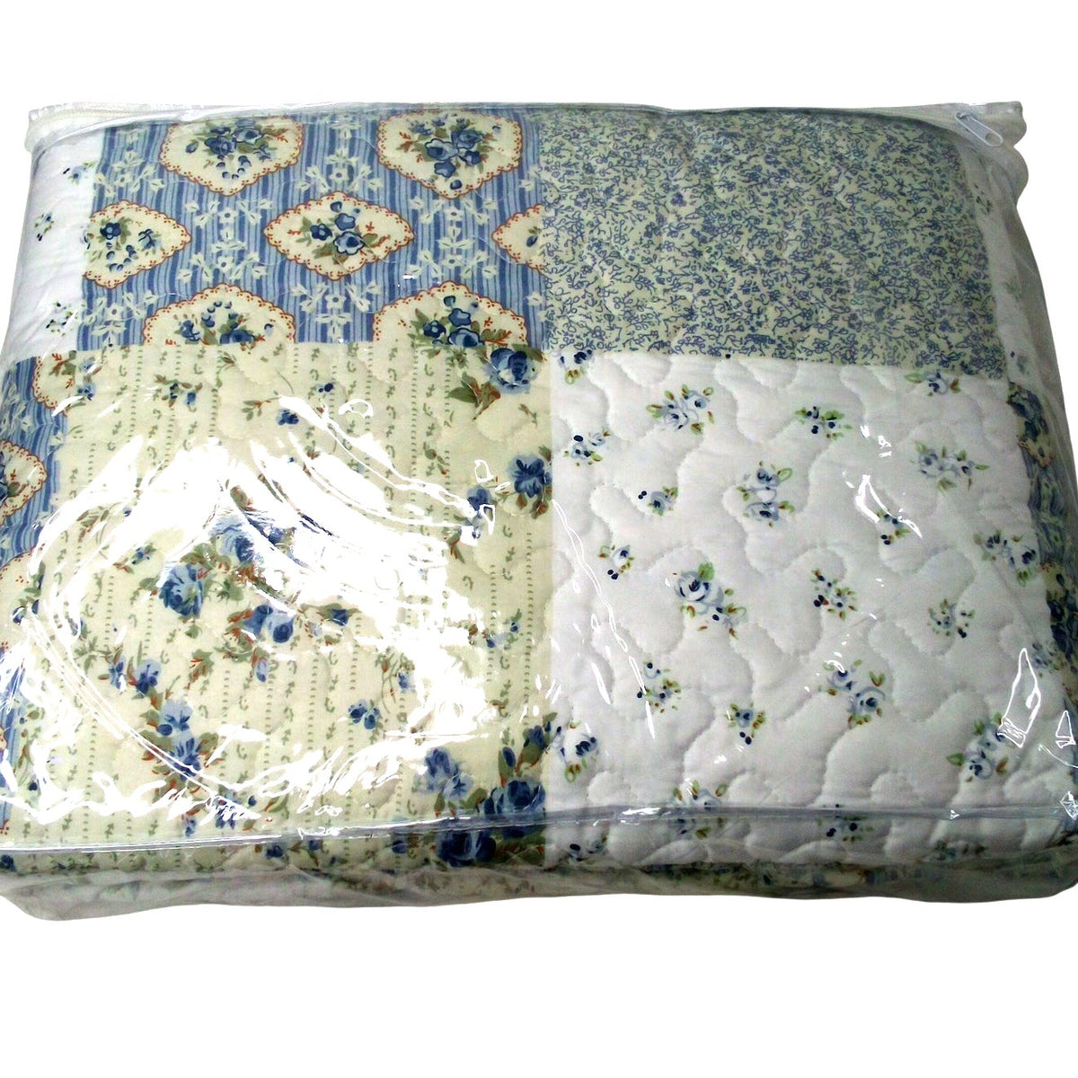Royal Tradition Brea Twin/Twin XL Reversible Microfiber Quilt Set Blue Floral