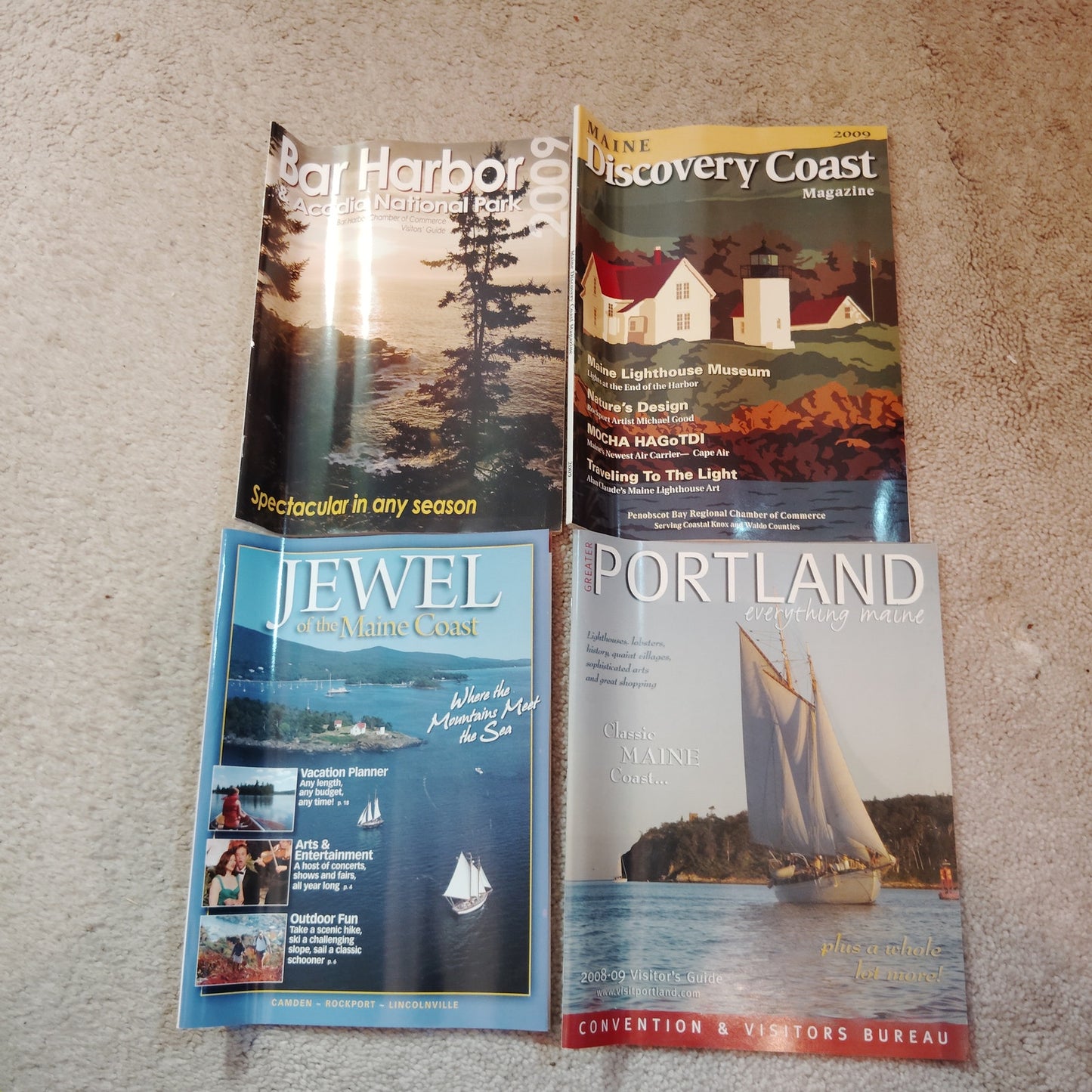 Vintage Maine Travel Magazine Lot 2008 2009 Portland Bar Harbor Midcoast 3.75 Lb