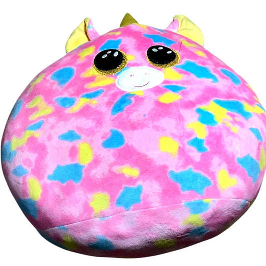TY Beanie Squishes (Squish-A-Boos) Fantasia Unicorn Collections 15" x 14” EUC