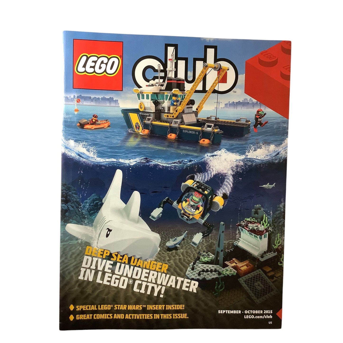 5 x Back Issues Lego Club Magazines, 5  issues from 2013-2015 Pictured