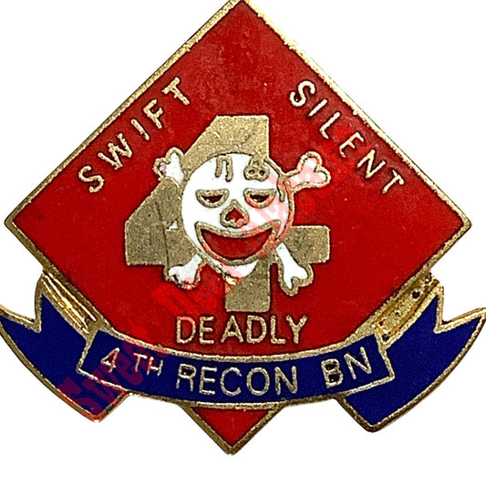 USMC 4th Reconnaissance Battalion "Swift, Silent, Deadly" Hat, Lapel or Tie Pin