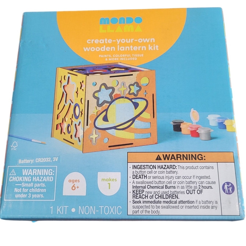 Space Lantern Craft Kit – Mondo Llama – Decoupage & Painting DIY Set with LED Tealight