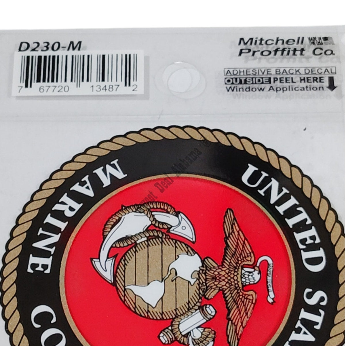 6.5"W X 3"H Marine Dad Outside Window Decal w/ USMC Globe/Anchor Design