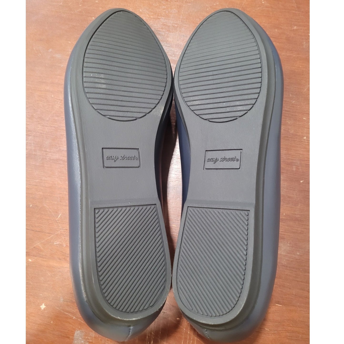 Easy Street Dia Ballet Flats – Navy Faux Leather, Women’s 6.5, Slip-On Comfort