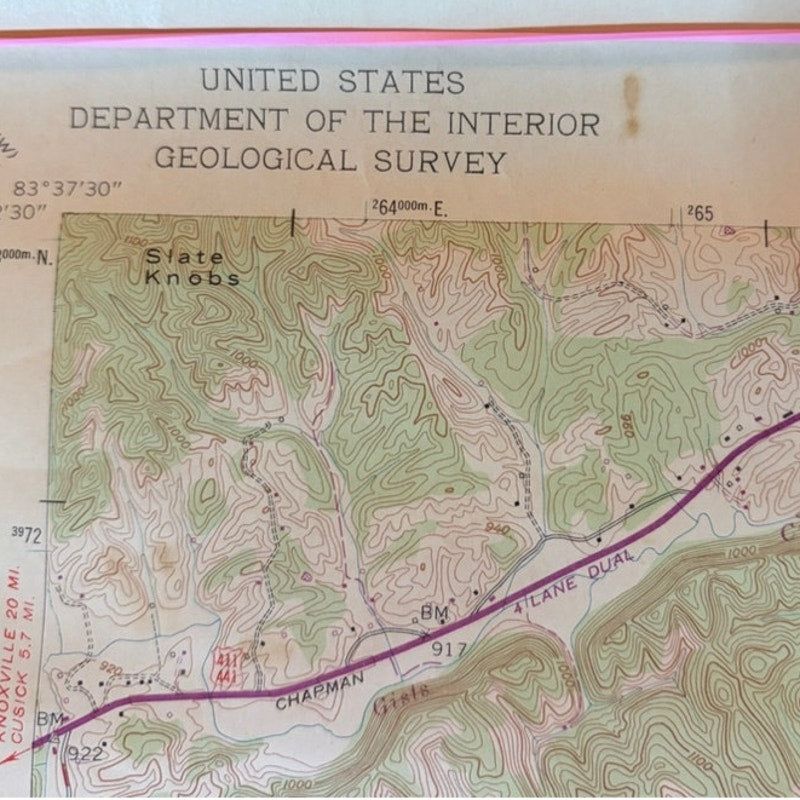 Vintage 1956/1970 Pigeon Forge, TN Topographic Map (TVA) USGS 27"x22"