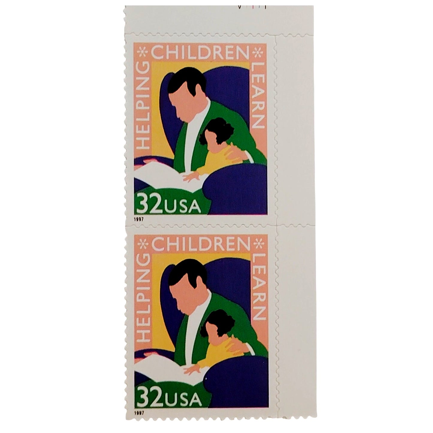 Pair – 1997 USA 32¢ Helping Children Learn MNH Scott 3125
