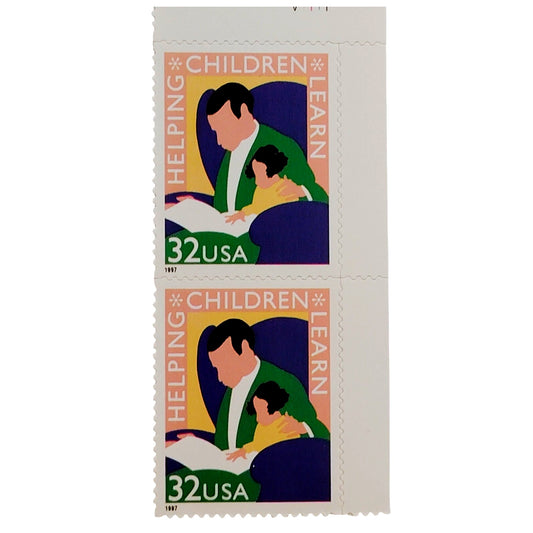 Pair – 1997 USA 32¢ Helping Children Learn MNH Scott 3125