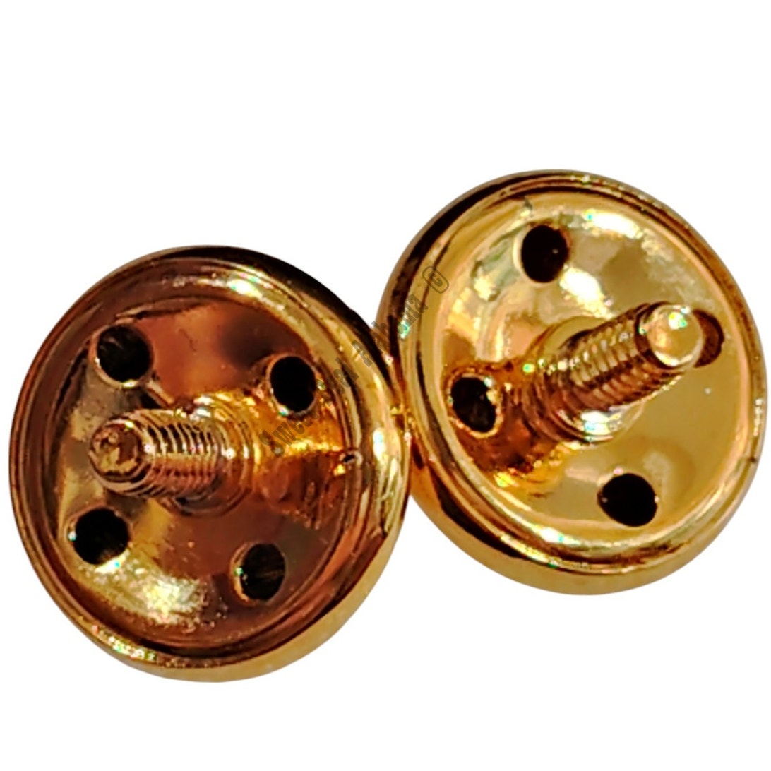 2 USMC Gold Globe and Anchor Screw Mount Buttons, Size: 28 Ligne, Approx 11/16"D
