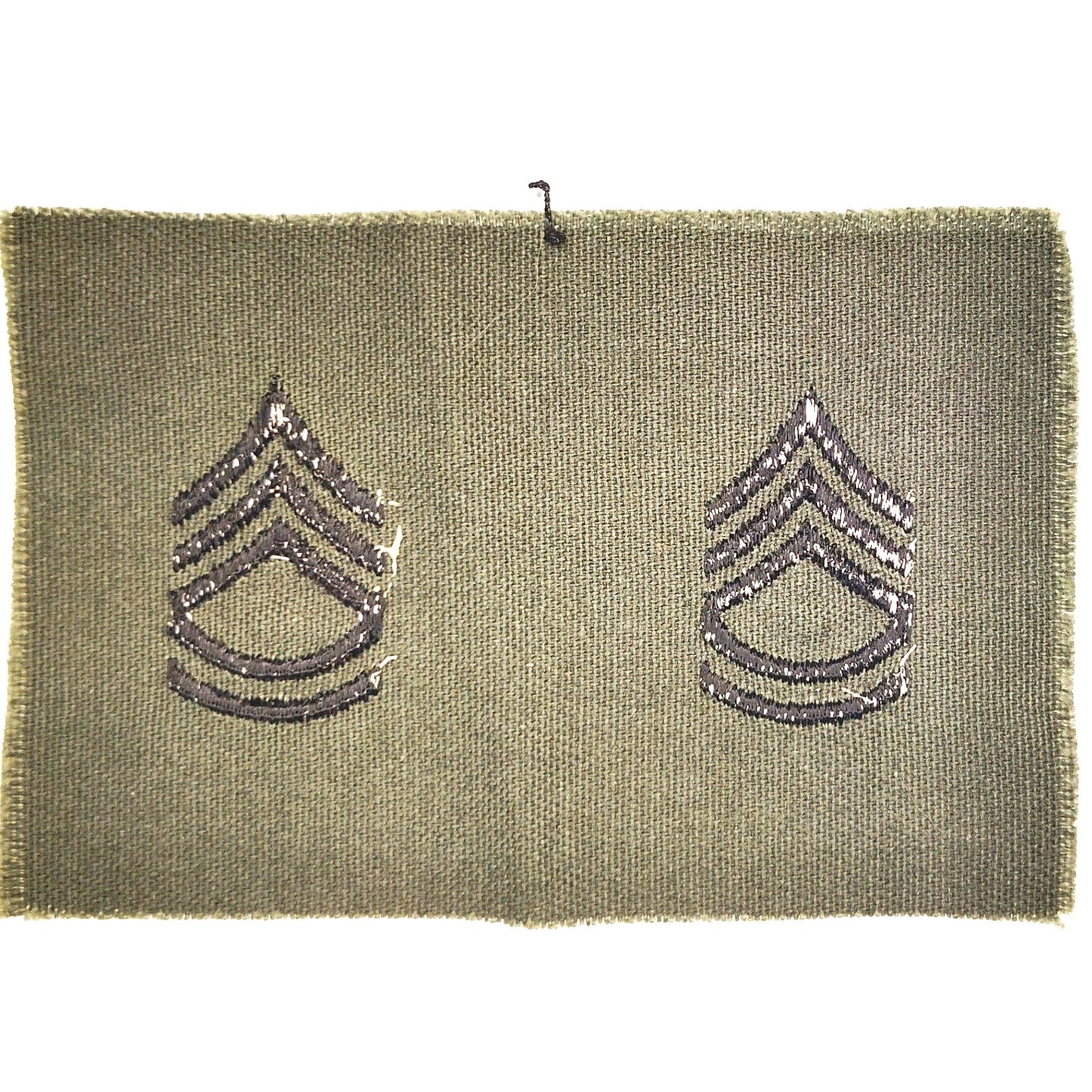 Vintage US Army Staff Sergeant E6 SSG Subdued Cloth Collar Insignia Rank Pair