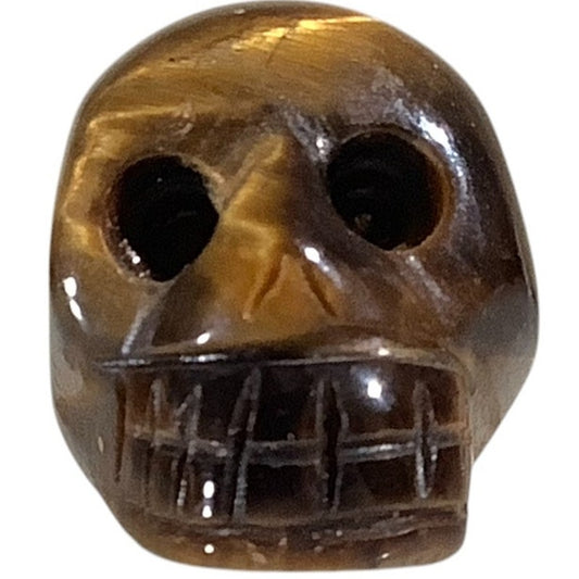 Skull- Carved Tiger's Eye Jasper Quartz - Figurine 1"L x 3/4"H