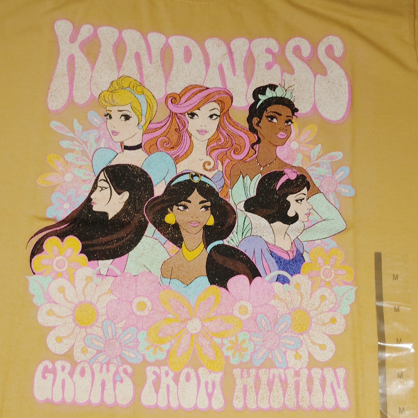 Disney Princess Kindness Graphic T-Shirt – Mustard – Size M – Women’s