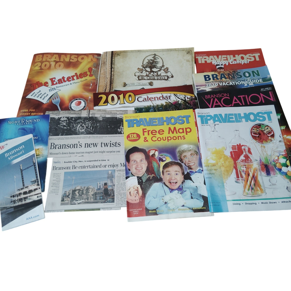 Branson MO 2010 Travel & Vacation Ephemera Lot - 7 Pieces of Memorabilia