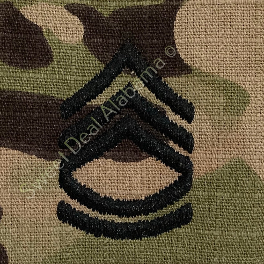 Embroidered Sergeant First Class OCP Sew-On Rank Insignia, Multi-Camo, 2"H x 2"W