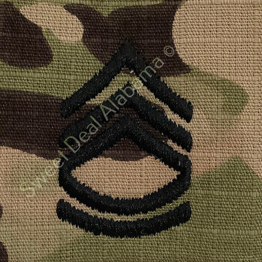 Embroidered Sergeant First Class OCP Sew-On Rank Insignia, Multi-Camo, 2"H x 2"W