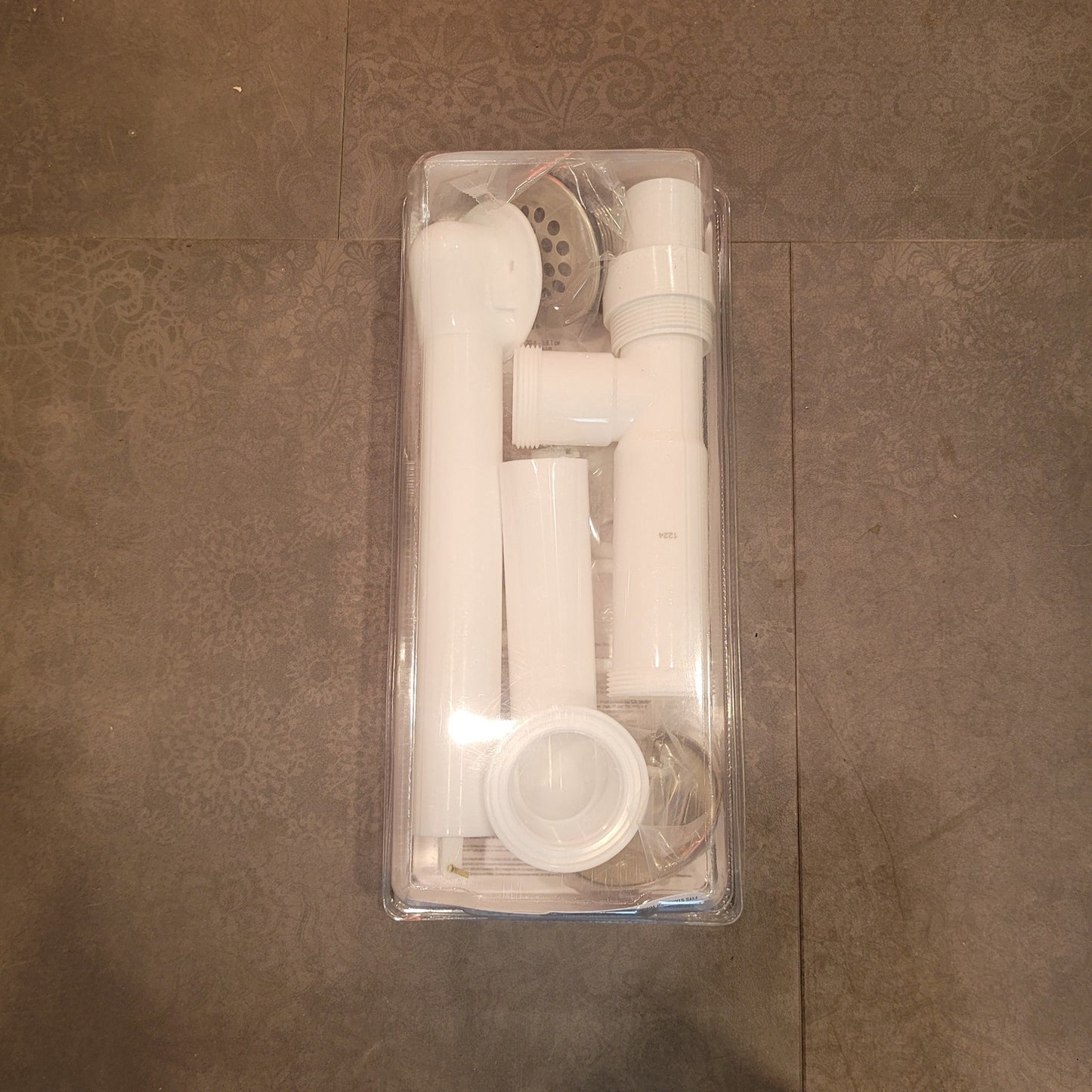 Trip Lever 1-1/2" White Poly Pipe Bath Waste and Overflow Drain, Brushed Nickel