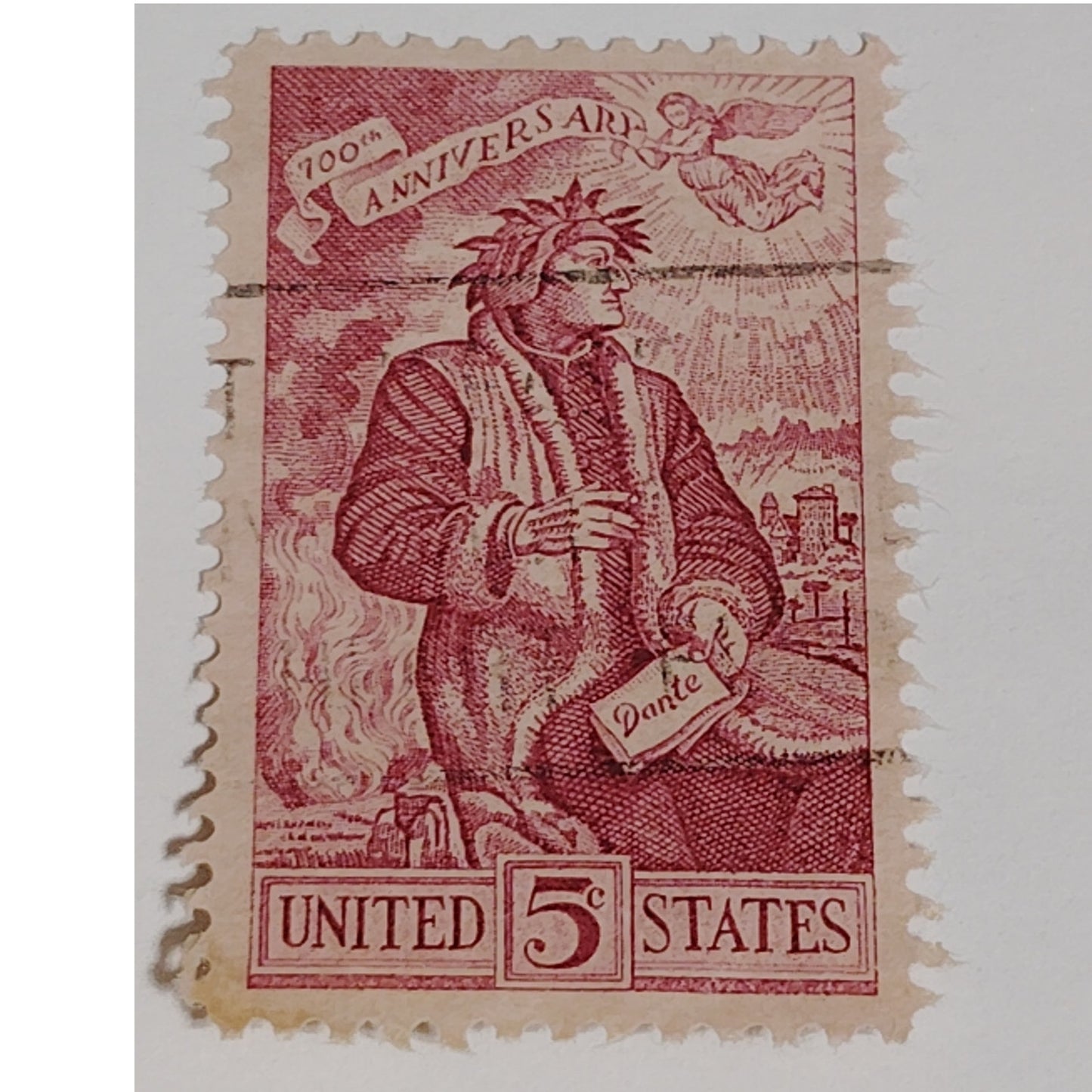 1965 Scott #1270 – 5¢ Dante Alighieri / 700th Anniversary – Canceled
