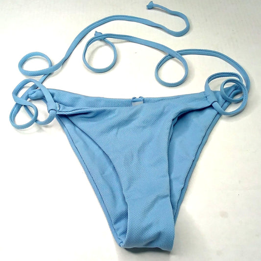 Zaful Baby Blue Tie Side Bikini Bottoms Women’s Medium Textured Swimwear NWOT