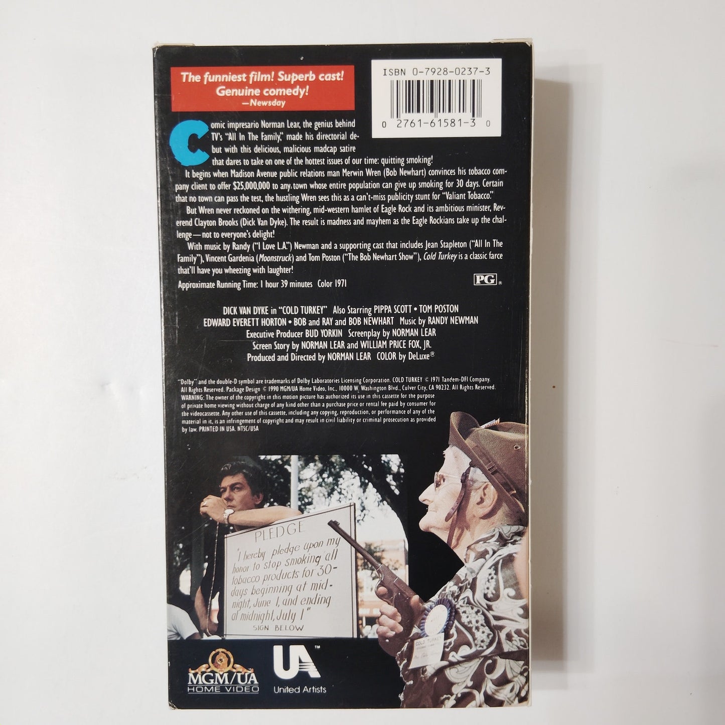 Cold Turkey VHS 1990 1971 Dick Van Dyke Norman Lear MGM UA Comedy Satire