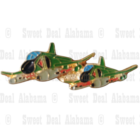 F-4S Phantoms Aircrafts In Formation Hat, Lapel, Brooch Pin 1-7/8"W x 5/8"H