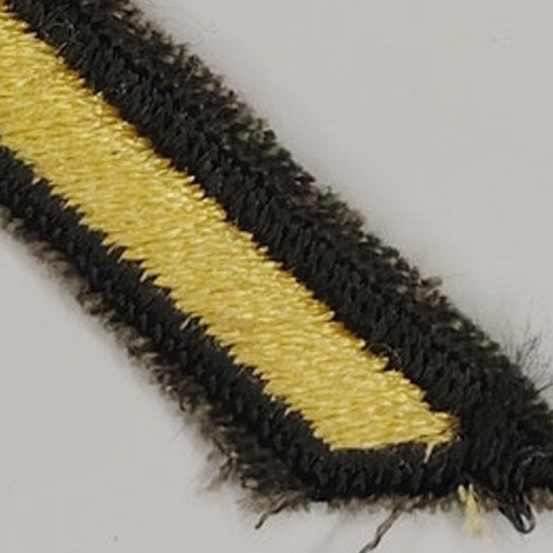 US Army Service Stripe Hash Mark Gold on Green 3‑Year Cut Edge Sew‑On