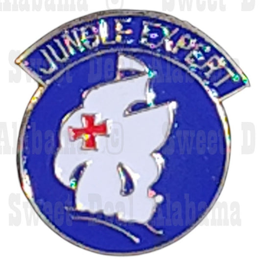 Army "Jungle Expert" Hat, Lapel, Brooch Collectors Pin 7/8"H x 13/16"W