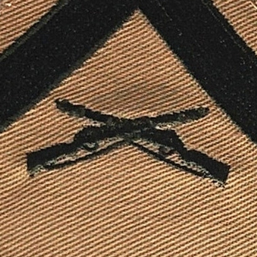 USMC Lance Corporal LCpl E-3 Patch, Green Khaki Novelty Sew-On 3.75" x 3.75"