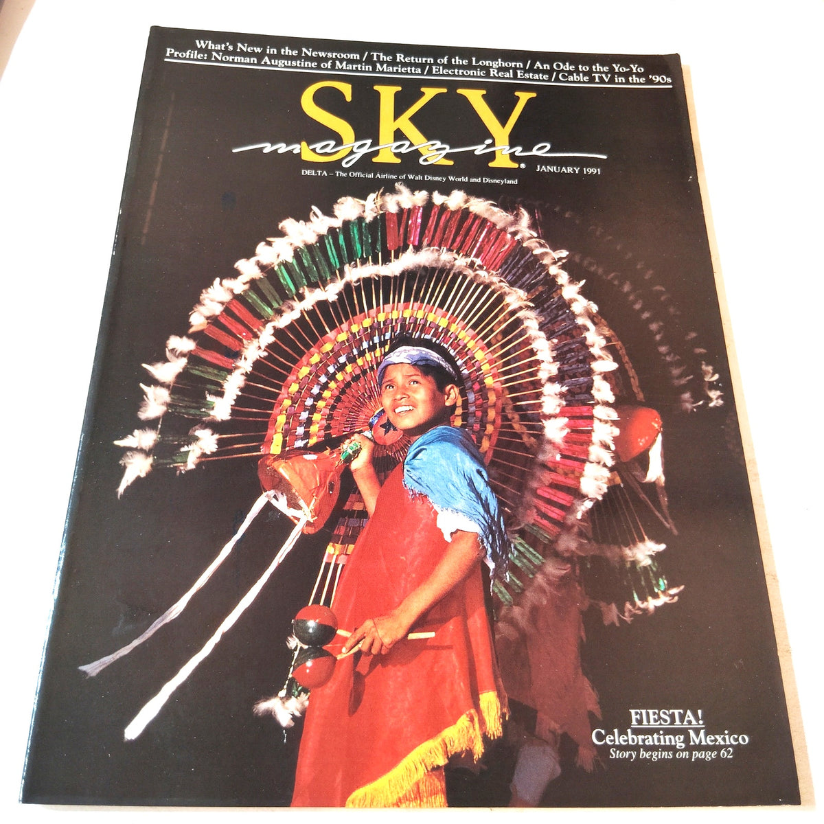 Delta SKY Magazine January 1991 In-Flight with Mexico Fiesta Article
