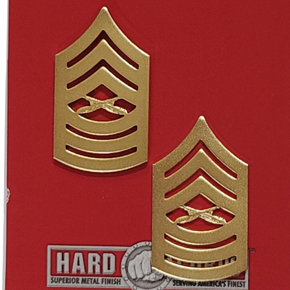 Vanguard Marine Corps Chevron – Master Sergeant – Satin Gold – 7/8" x 1-1/2"