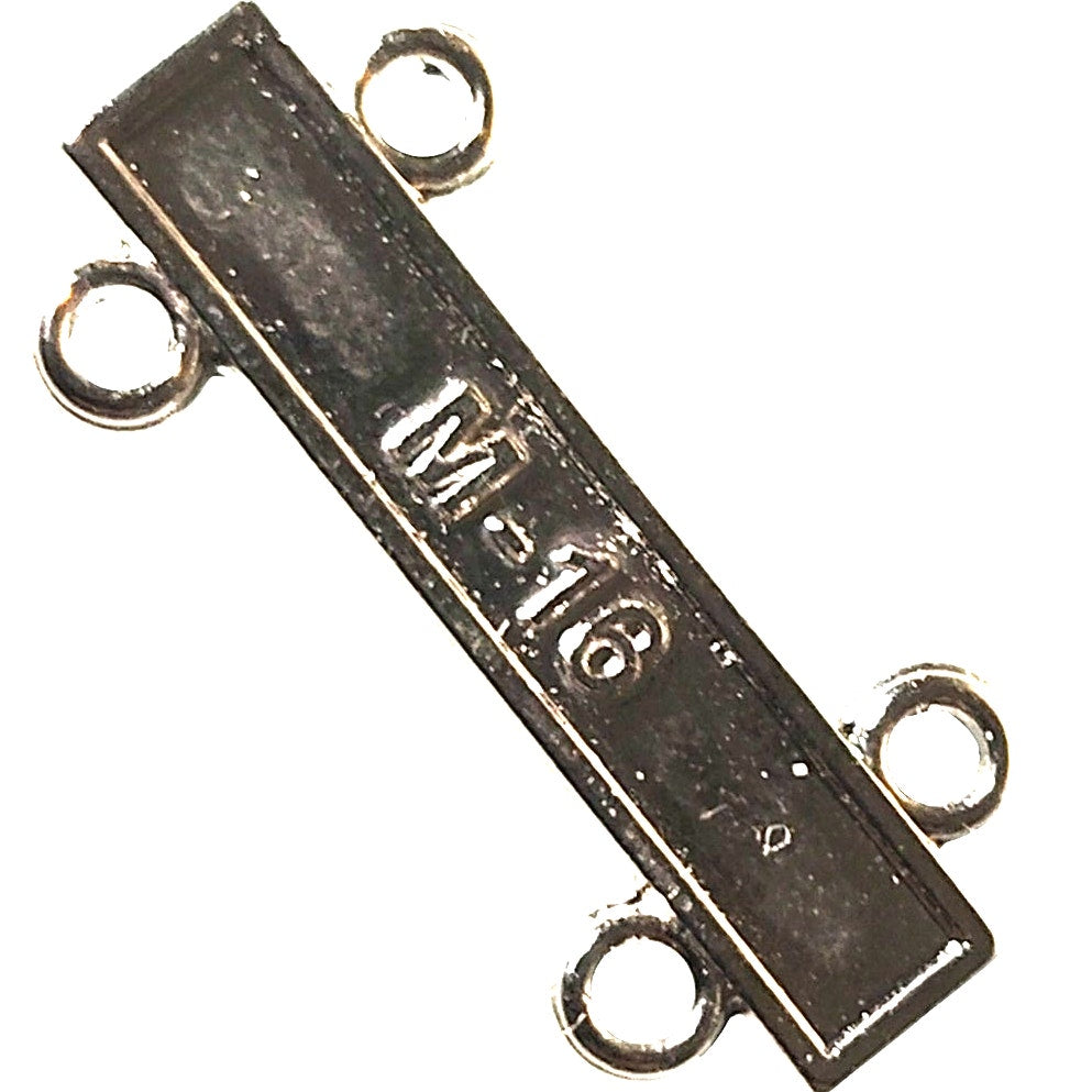 Military Qualification Bar, M-16, 1/2"H x 1"W, Silver Text and Background