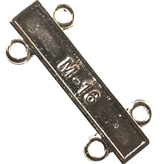 Military Qualification Bar, M-16, 1/2"H x 1"W, Silver Text and Background
